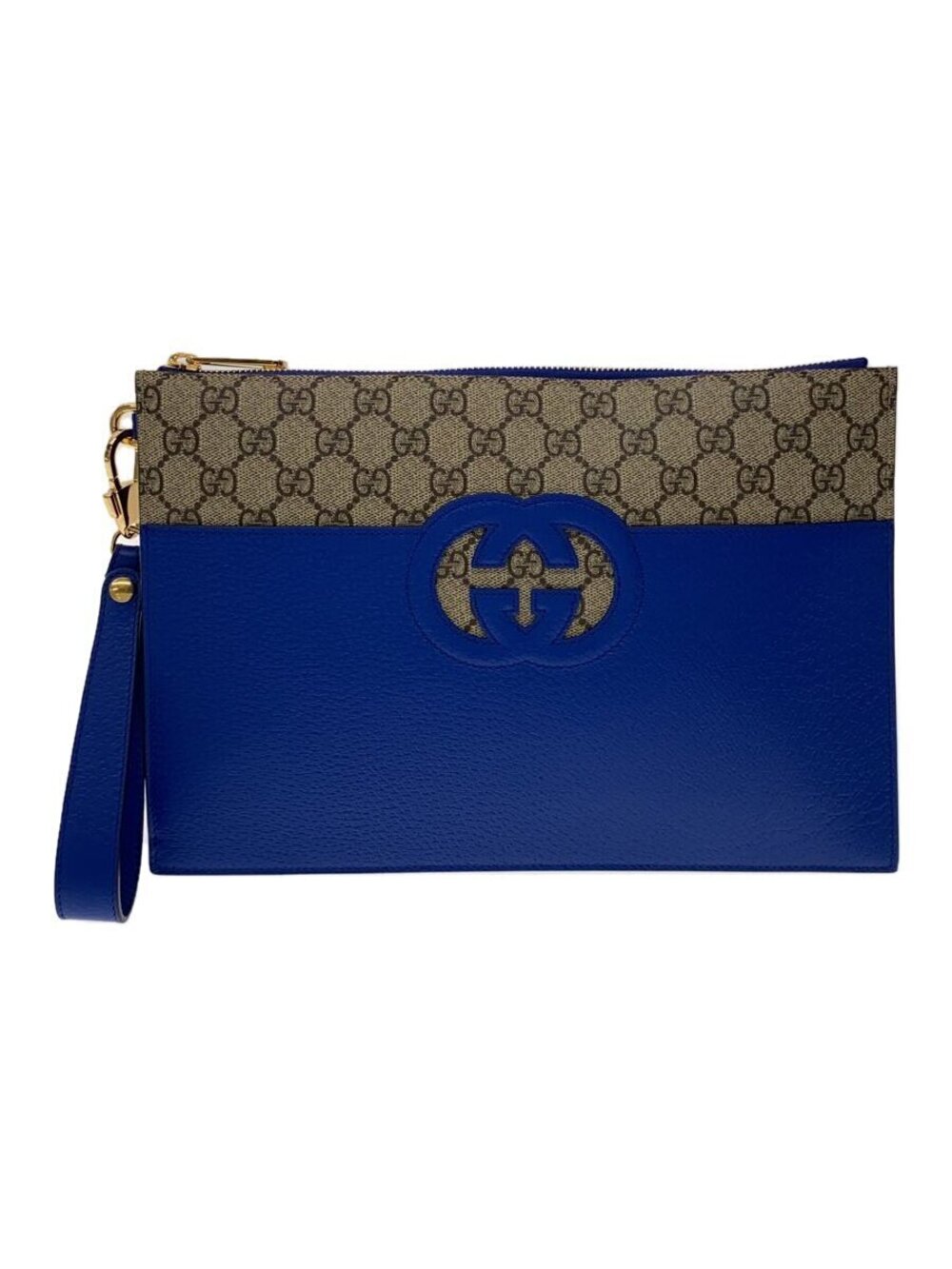 Gucci Clutch Bag Leather Blue